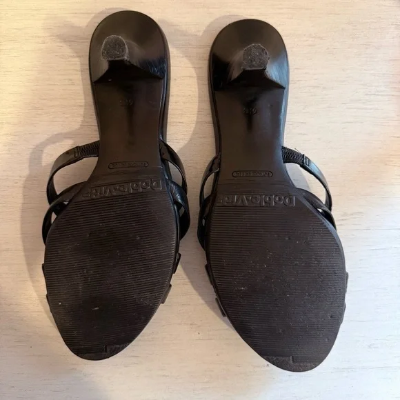 Cole Haan Air Alina Slide Black Patent Low Heel Sandals Size 6.5 in Box - Picture 7 of 9